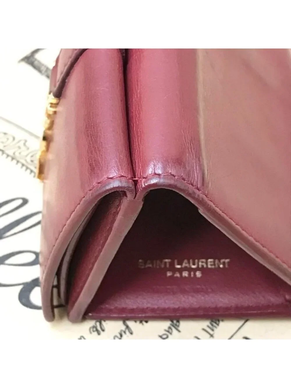 ★SOLD★ Saint Laurent Yves Trifold Wallet YSL Compact Billfold Leather - Picture 14 of 16